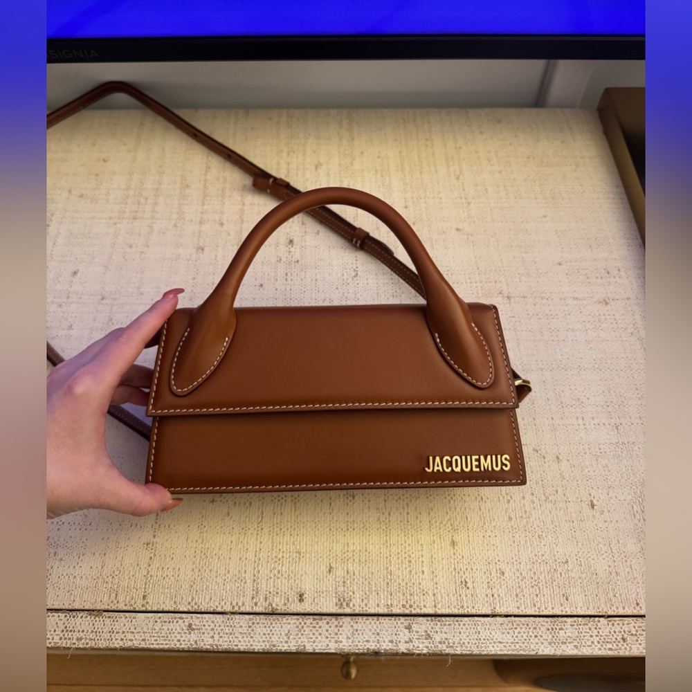 JACQUEMUS Le Chiquito Long Bag Brown Tan Cognac